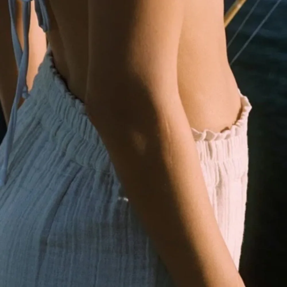 100% Cotton UPF 45 Wide Leg Gauze Pants in Natural from Daise - Picture 5 of 5